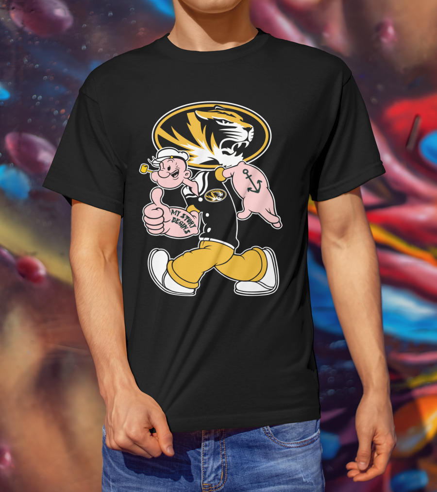Missouri Tigers My Story Designs Popeye Anchor T-Shirt