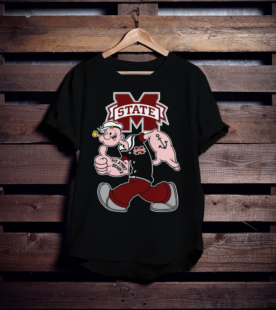 Mississippi State Bulldogs Popeye My Story Designs T-Shirt