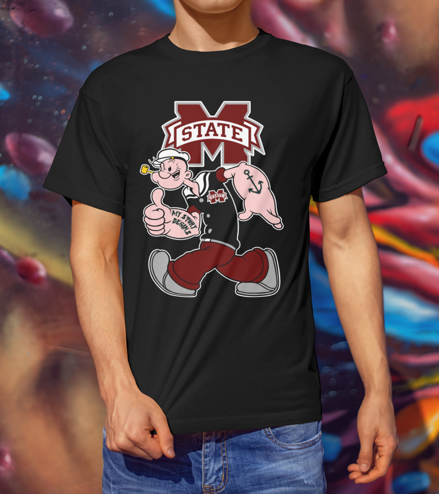 Mississippi State Bulldogs Popeye My Story Designs T-Shirt