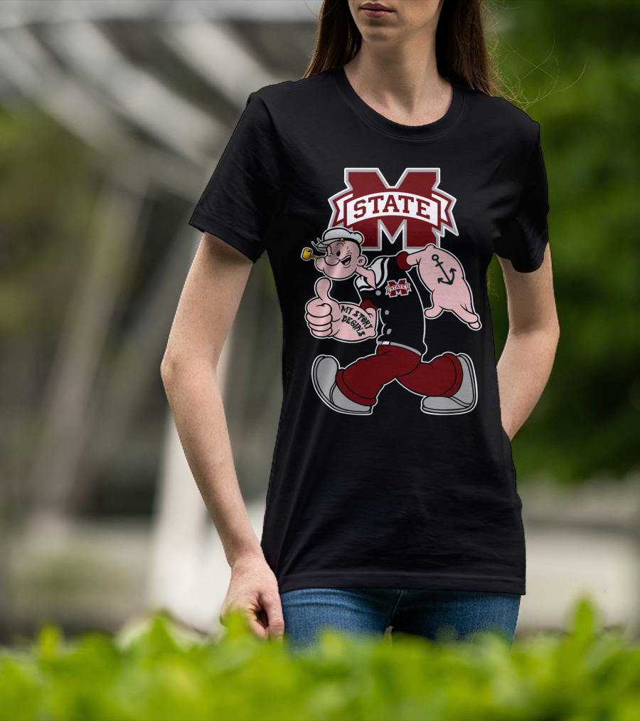 Mississippi State Bulldogs Popeye My Story Designs T-Shirt