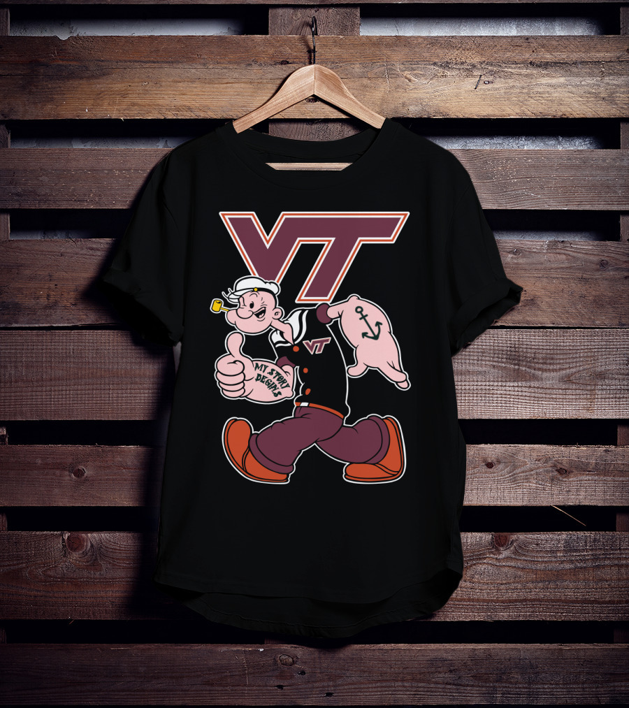Virginia Tech Hokies Vt Popeye My Story Designs T-Shirt