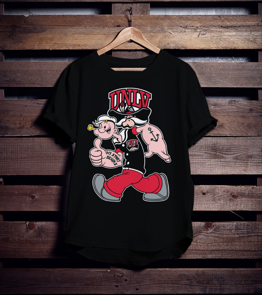 Unlv Rebels Victory March With Popeye And Hey Reb Mashup 368 T-Shirt