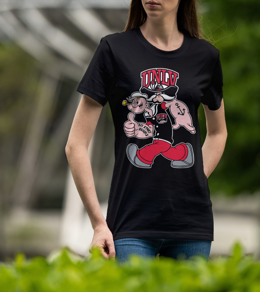 Unlv Rebels Victory March With Popeye And Hey Reb Mashup 368 T-Shirt