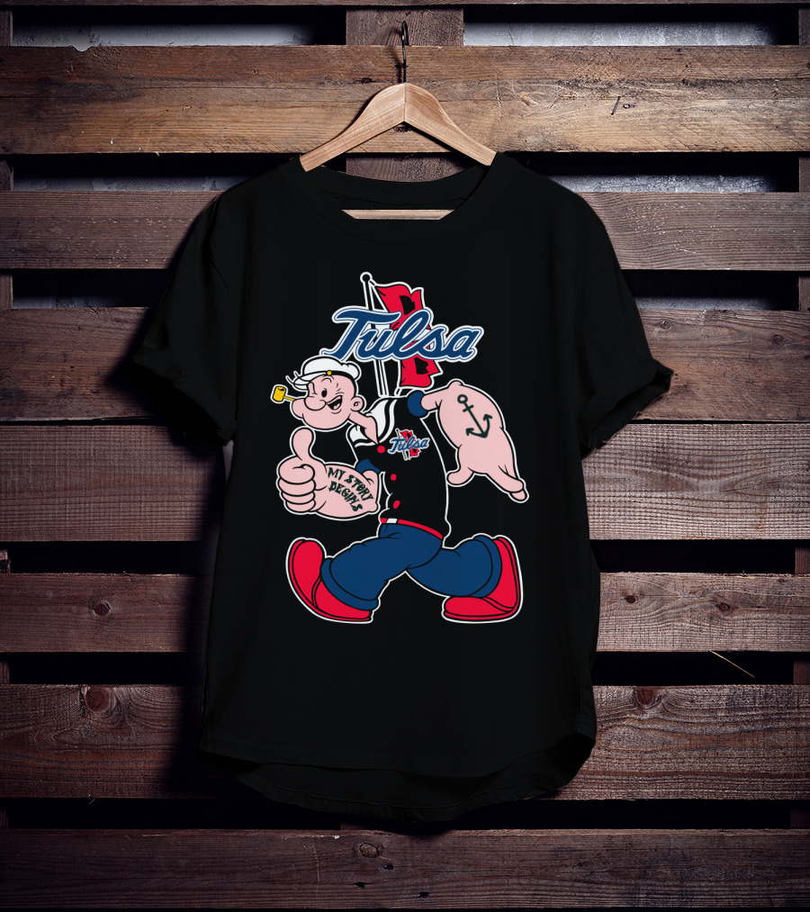 Tulsa Golden Hurricane Popeye My Story Begins Anchor T-Shirt