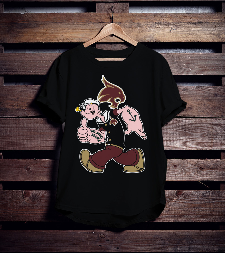 Texas State Bobcats My Story Begins 384 Retro Sailor Character T-Shirt