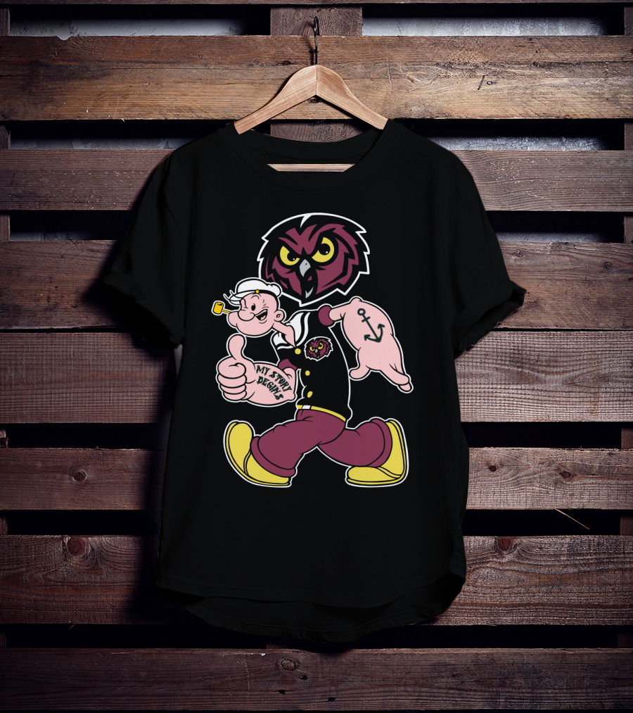 Temple Owls My Story Begins Anchored Sailor Owl T-Shirt