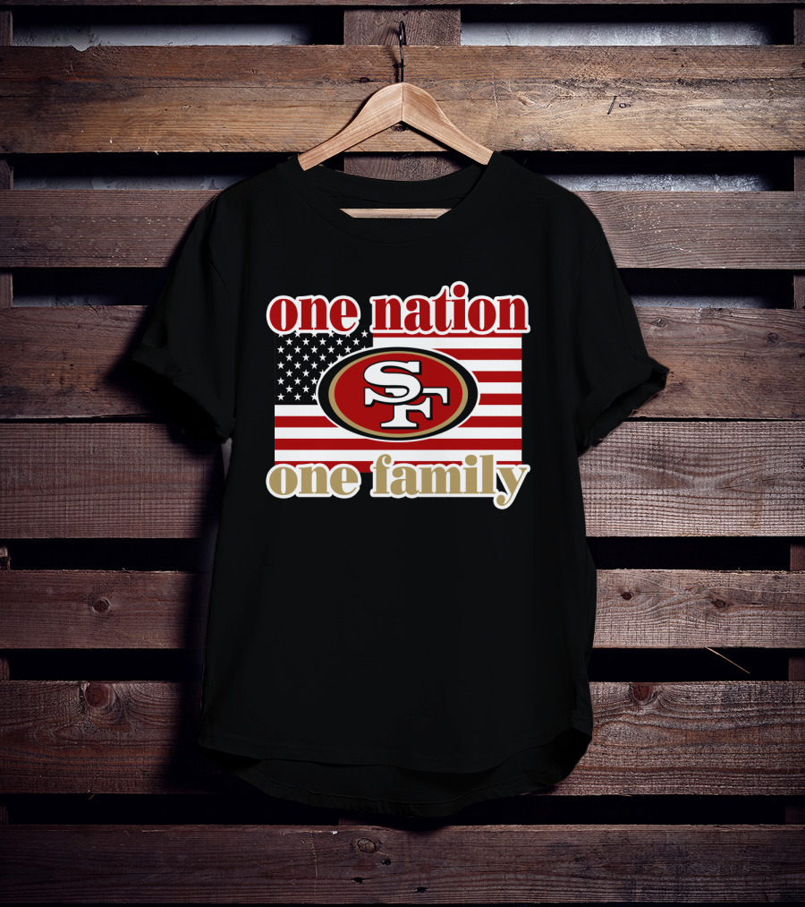 San Francisco 49ers One Nation One Family Usa Flag T-Shirt