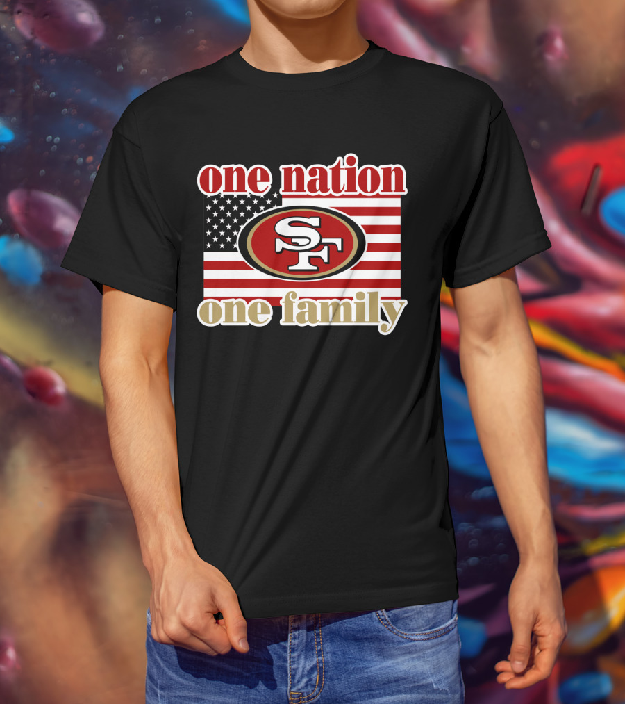 San Francisco 49ers One Nation One Family Usa Flag T-Shirt