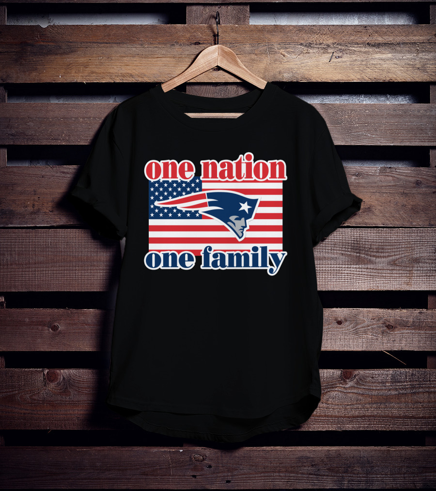 One Nation One Family New England Patriots Flag T-Shirt