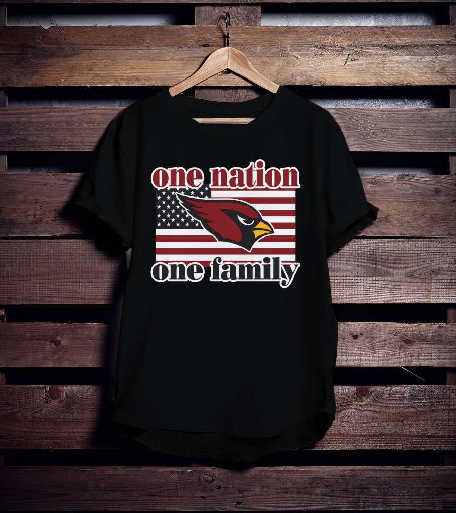 One Nation One Family Arizona Cardinals Flag T-Shirt