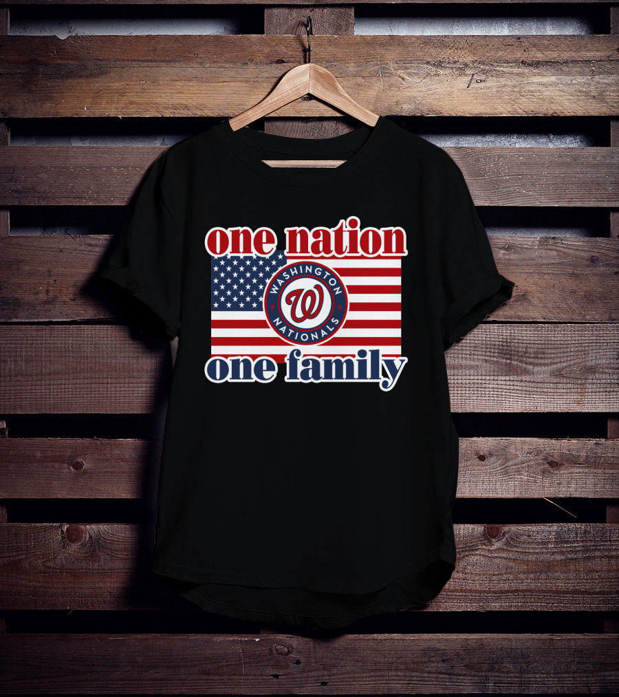One Nation One Family Washington Nationals Usa Flag T-Shirt