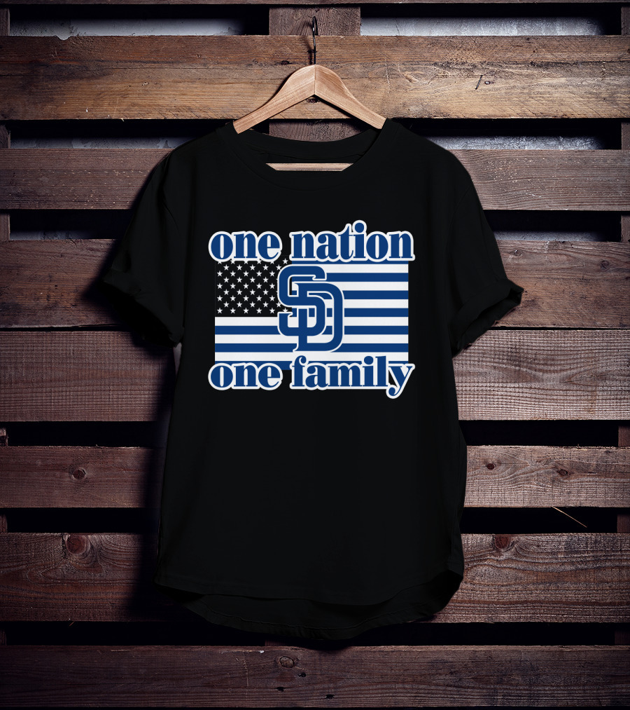 San Diego Padres One Nation One Family Usa Flag T-Shirt