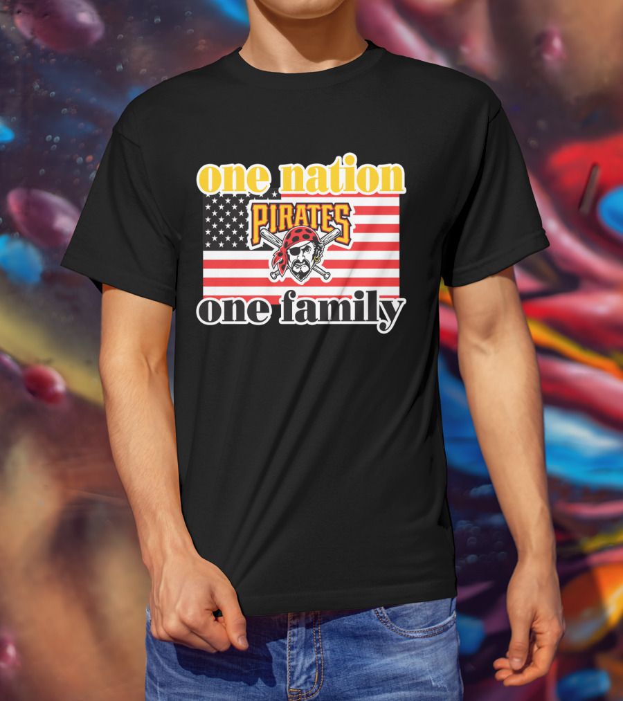 One Nation One Family Pirates Flag T-Shirt