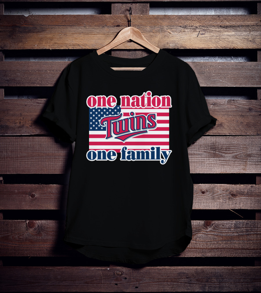 One Nation Twins One Family American Flag T-Shirt
