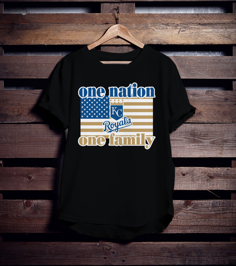 One Nation One Family Kc Royals American Flag T-Shirt