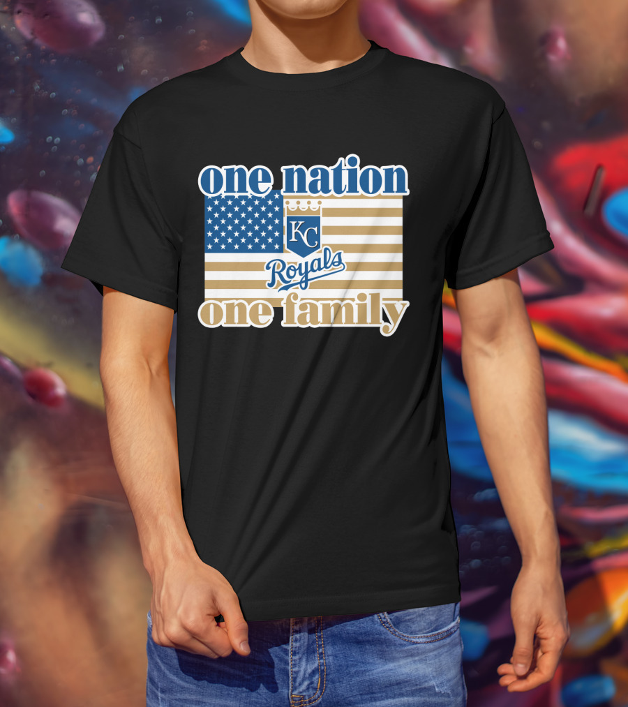 One Nation One Family Kc Royals American Flag T-Shirt