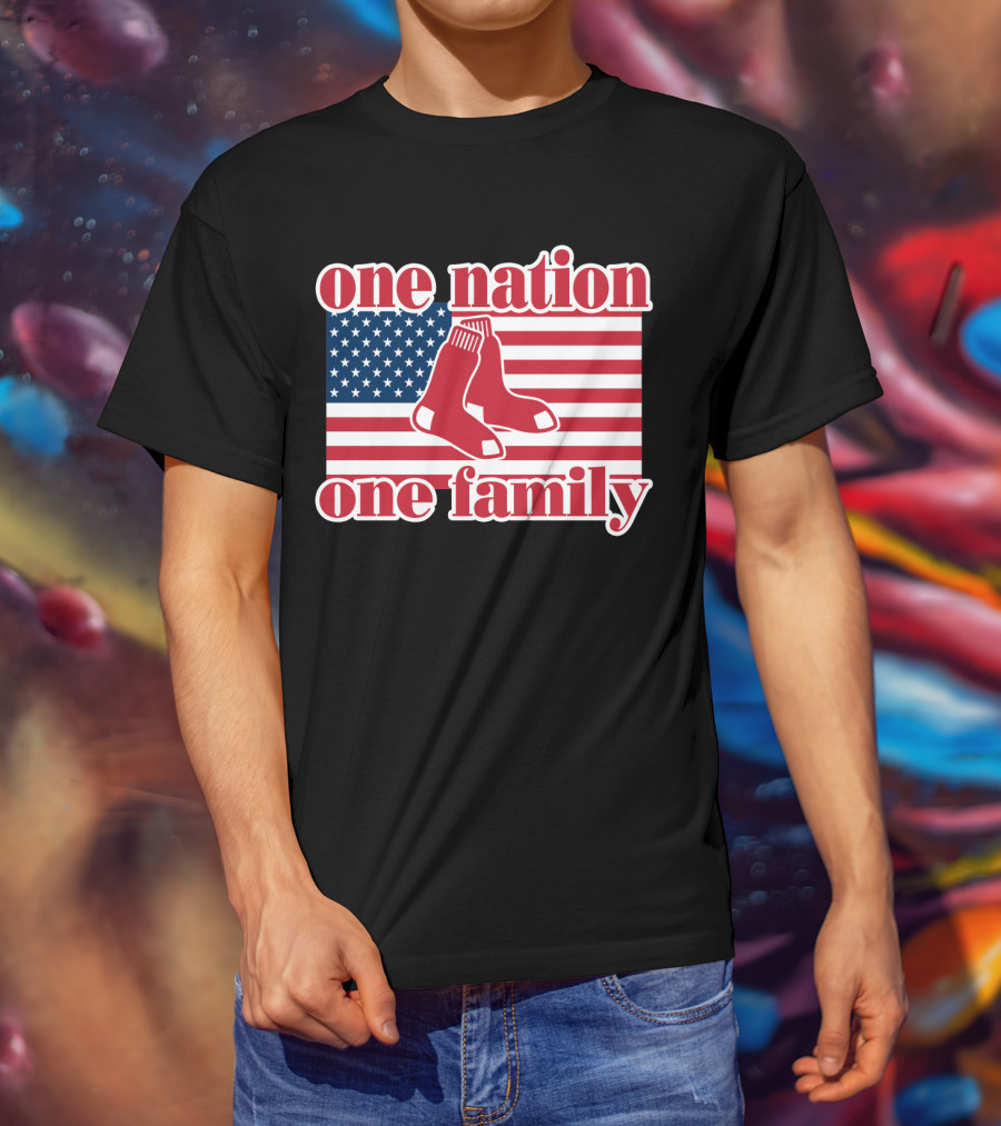 Boston Red Sox One Nation One Family American Flag T-Shirt