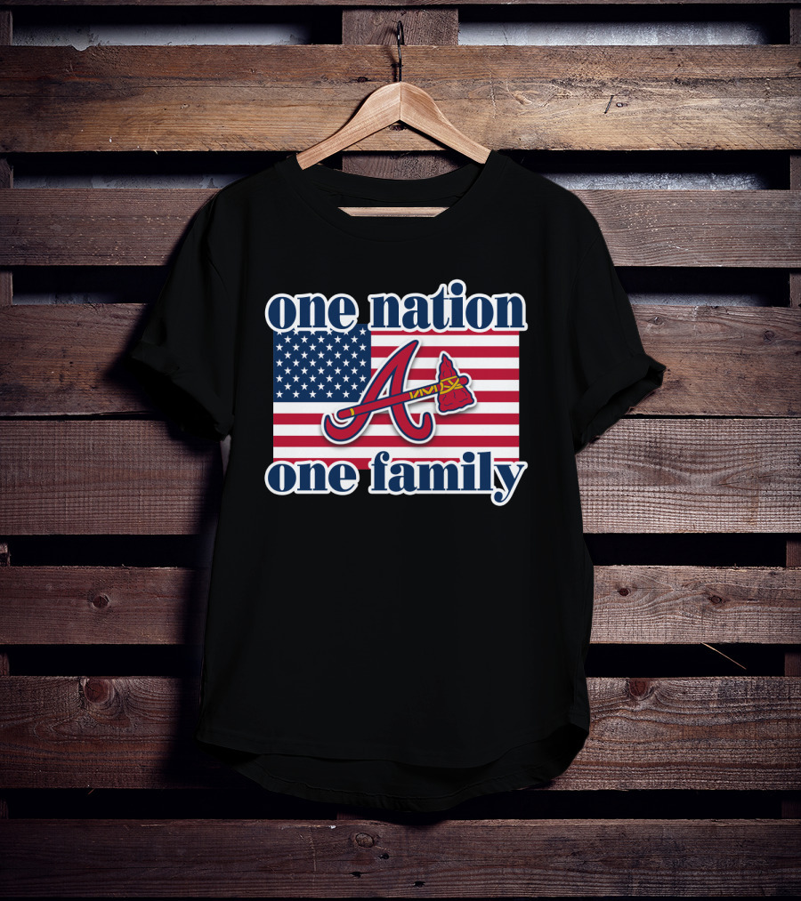 One Nation One Family Atlanta Braves American Flag T-Shirt