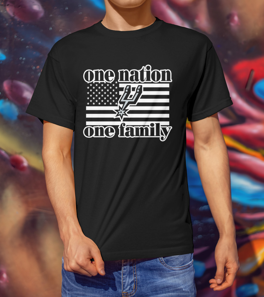 San Antonio Spurs One Nation One Family American Flag T-Shirt
