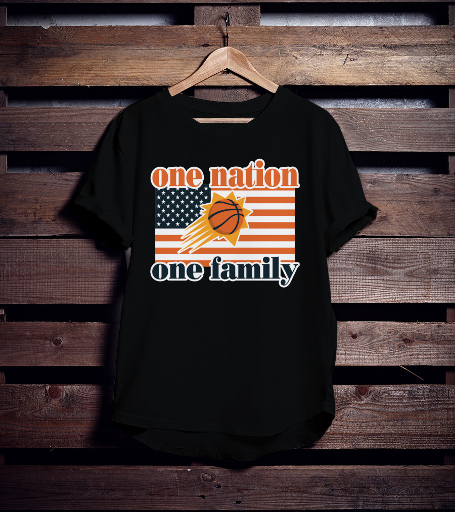 One Nation One Family Phoenix Suns Basketball American Flag T-Shirt