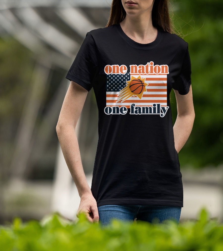 One Nation One Family Phoenix Suns Basketball American Flag T-Shirt