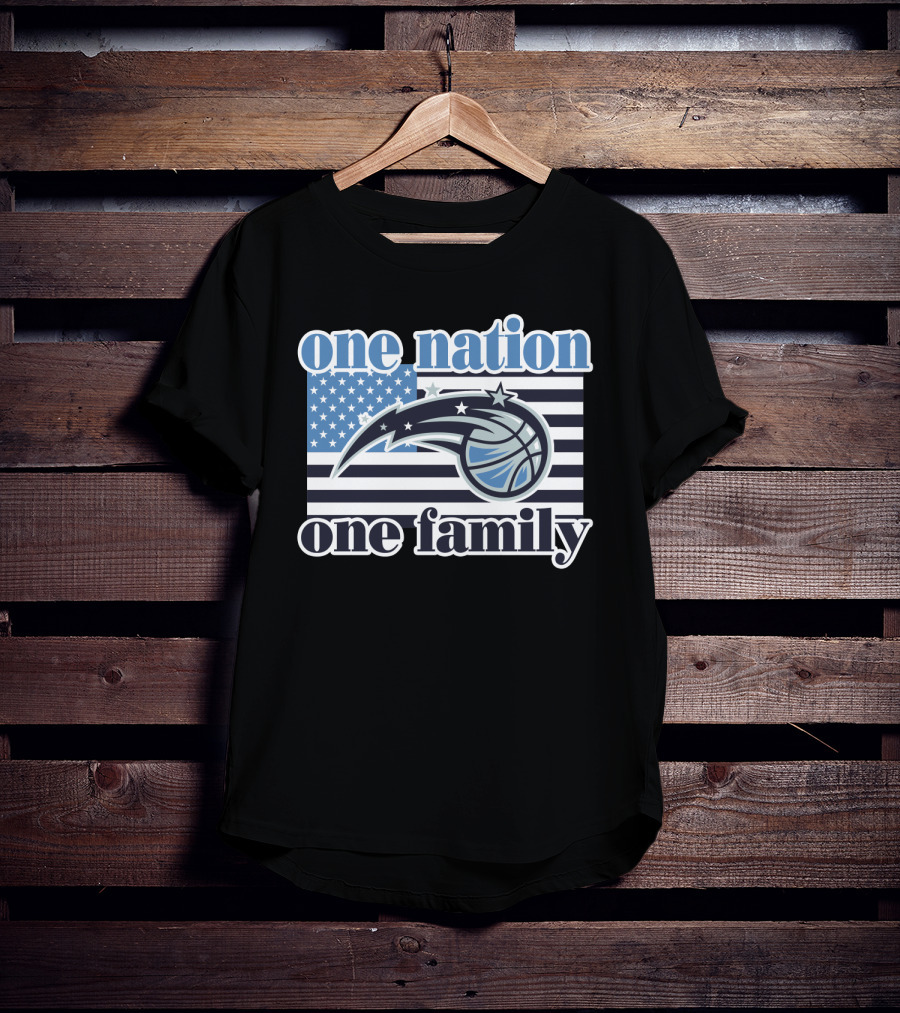 One Nation One Family Orlando Magic Basketball Flag T-Shirt