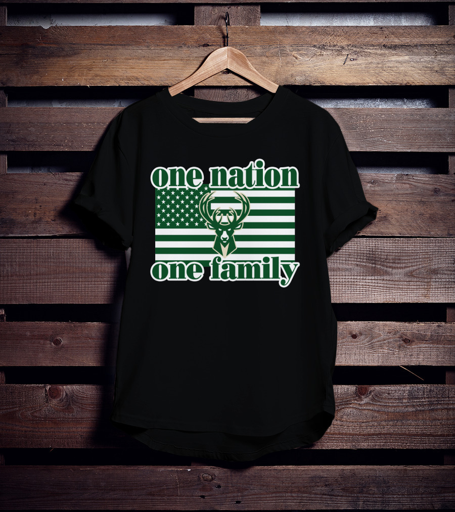 One Nation One Family 74 Milwaukee Bucks T-Shirt