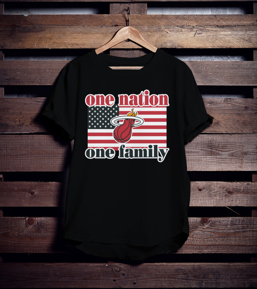 One Nation One Family Miami Heat American Flag T-Shirt