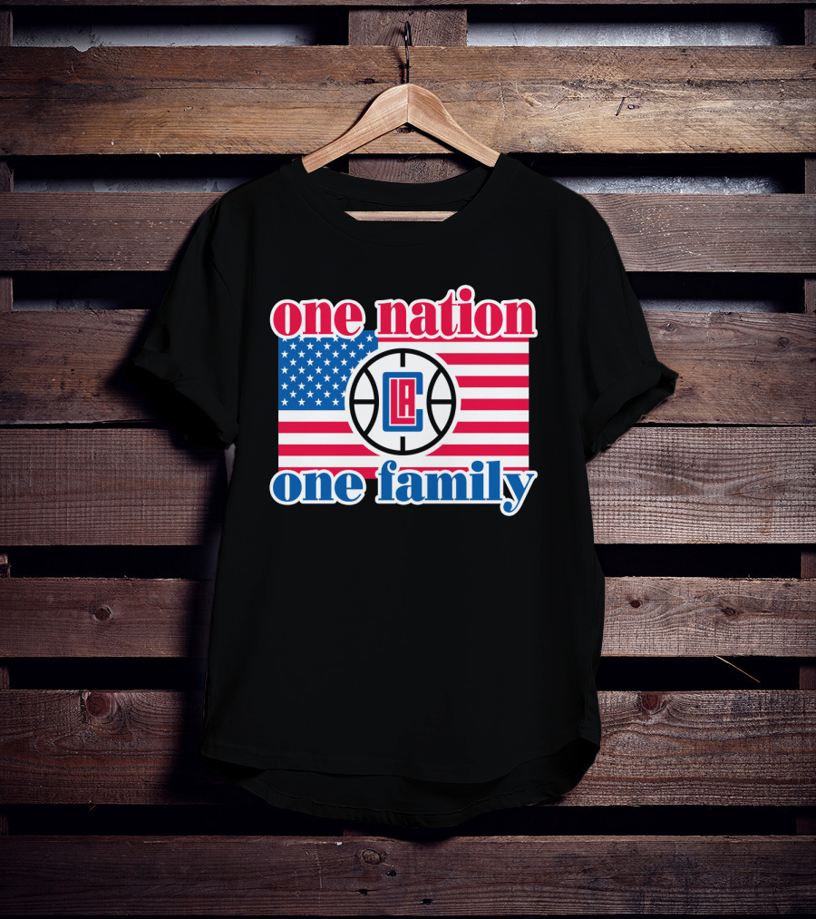 One Nation One Family La Clippers Usa Flag T-Shirt