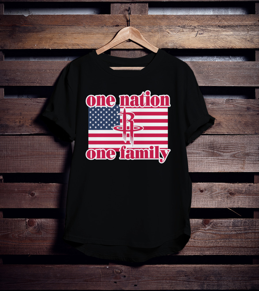 One Nation One Family 79 Houston Rockets Usa Flag T-Shirt