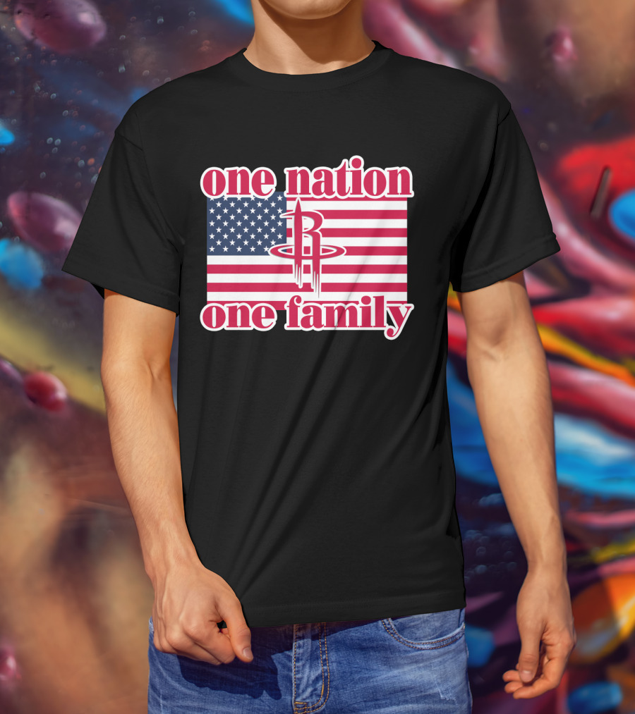 One Nation One Family 79 Houston Rockets Usa Flag T-Shirt