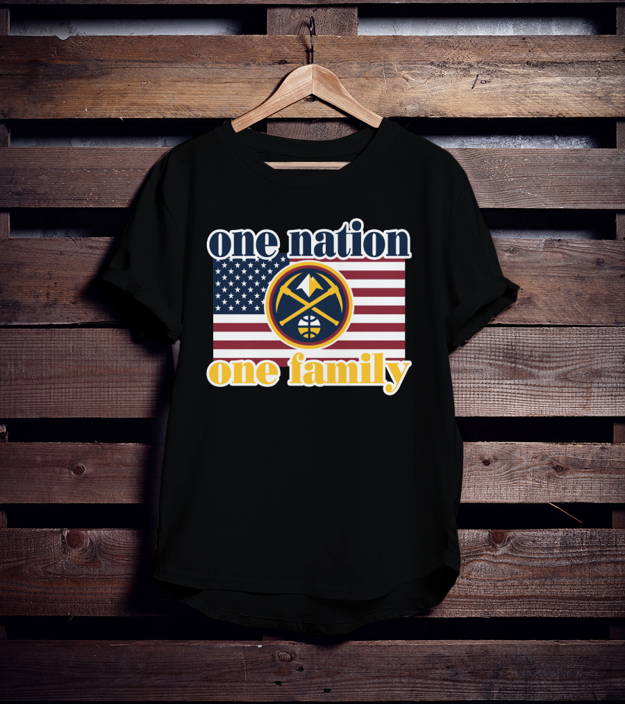 One Nation One Family Denver Nuggets American Flag T-Shirt