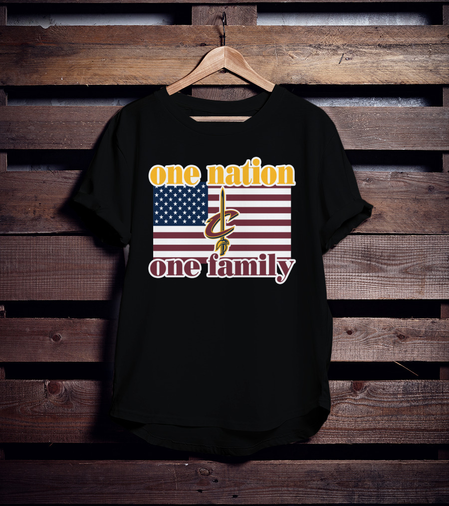 One Nation One Family Cleveland Cavaliers American Flag T-Shirt