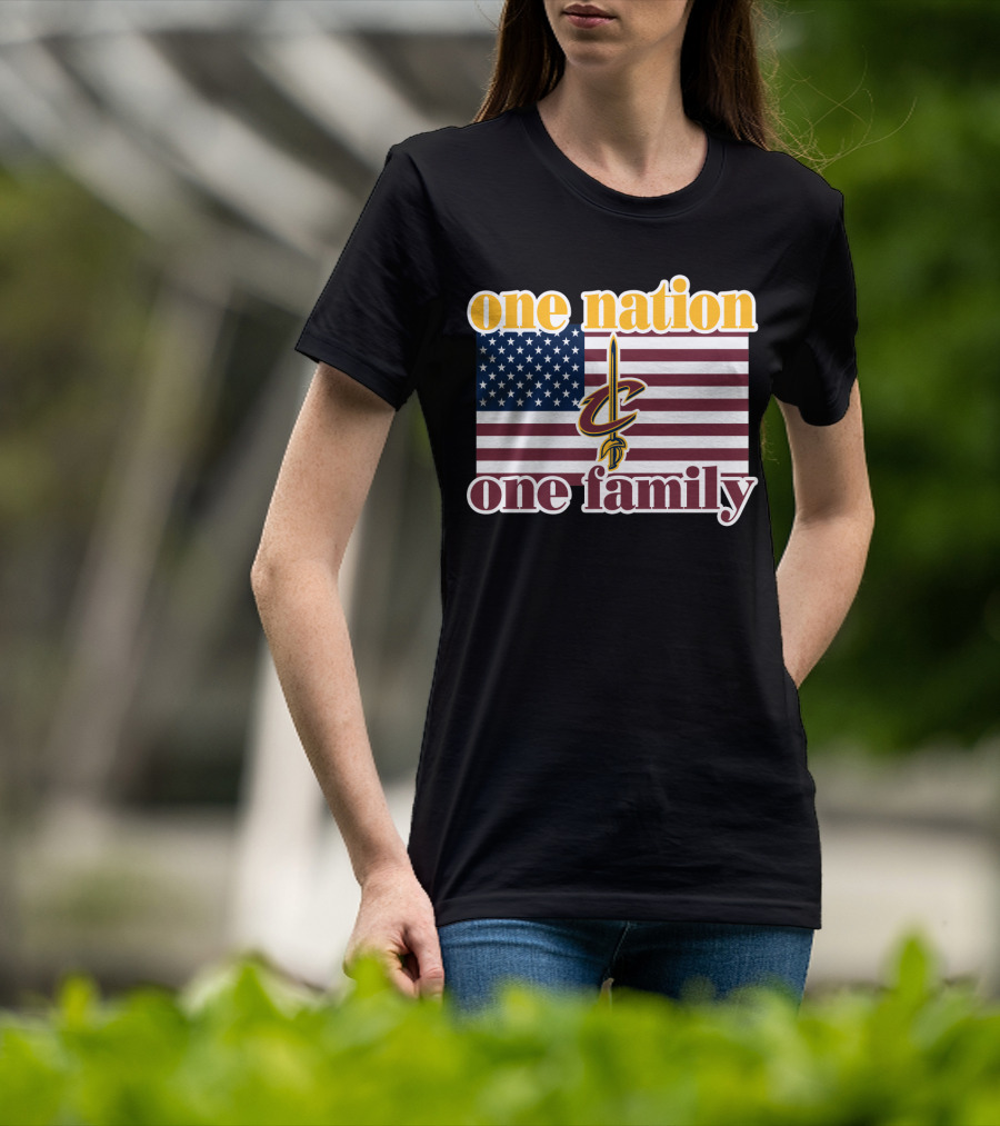One Nation One Family Cleveland Cavaliers American Flag T-Shirt