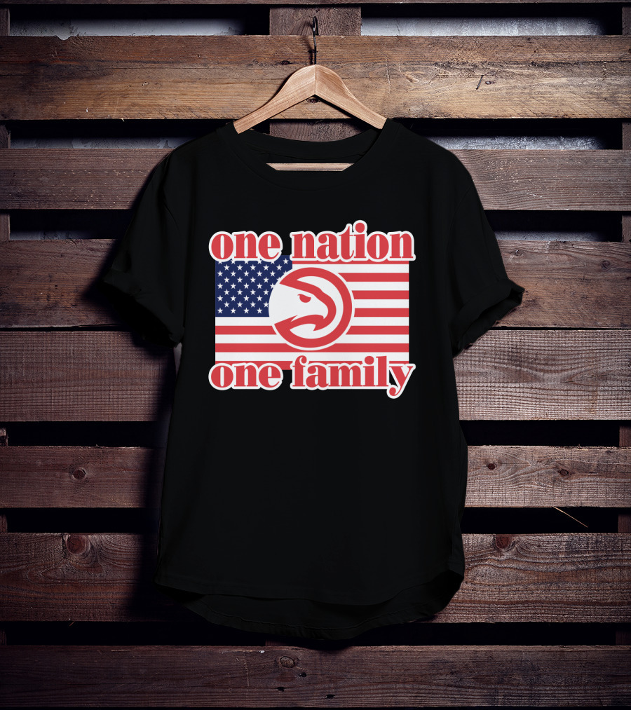 Atlanta Hawks One Nation One Family Usa Flag T-Shirt