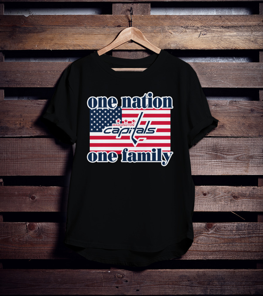 One Nation One Family Washington Capitals American Flag T-Shirt