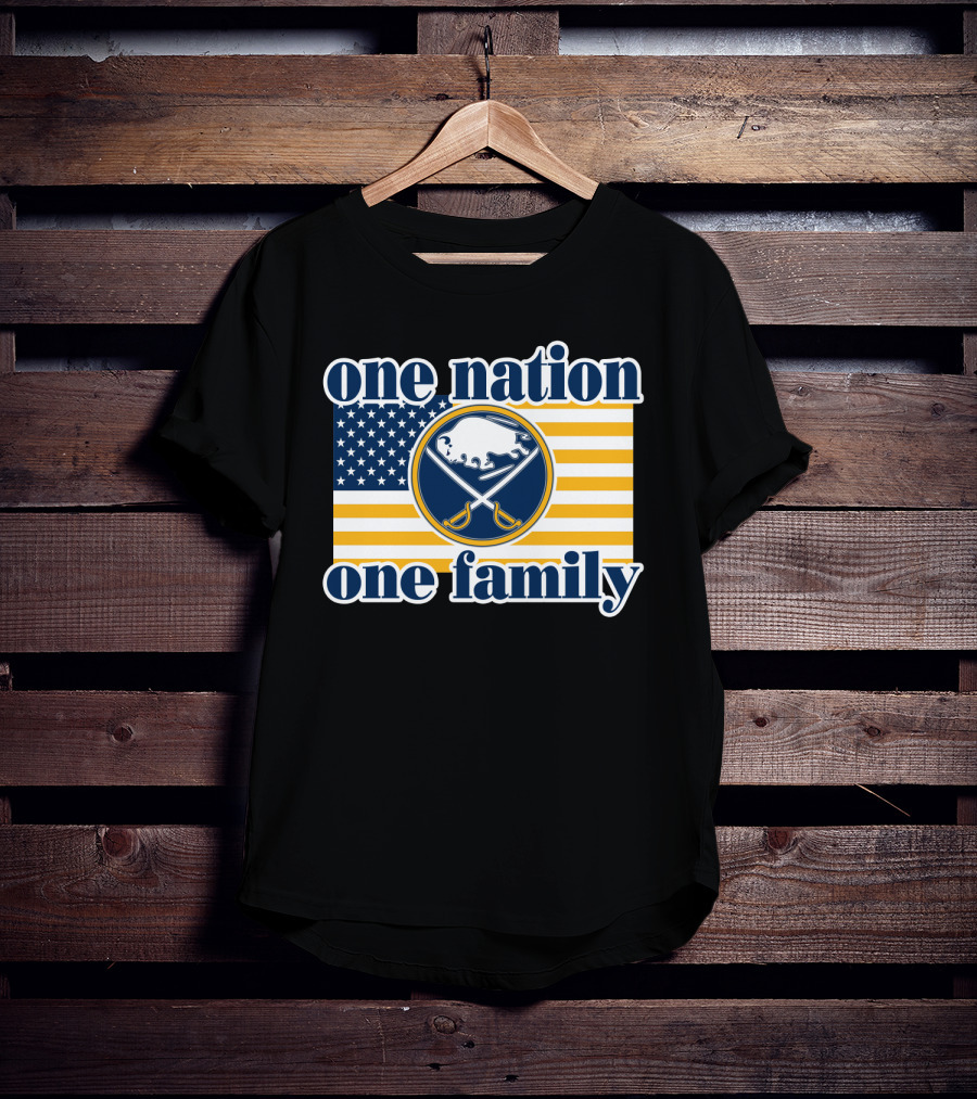One Nation One Family Buffalo Sabres American Flag T-Shirt