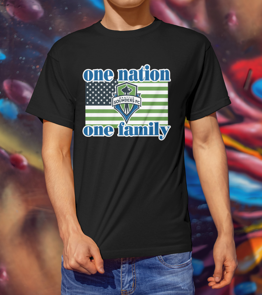 One Nation One Family Seattle Sounders Fc American Flag T-Shirt