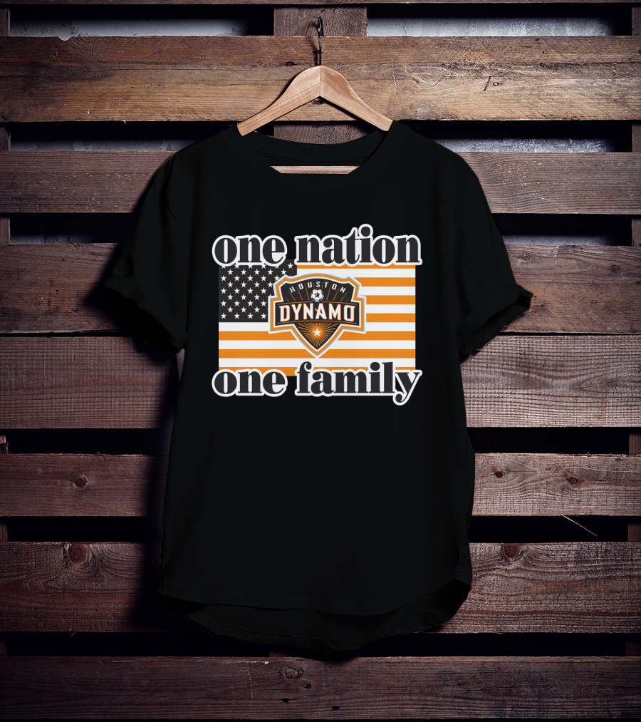One Nation One Family Houston Dynamo American Flag T-Shirt