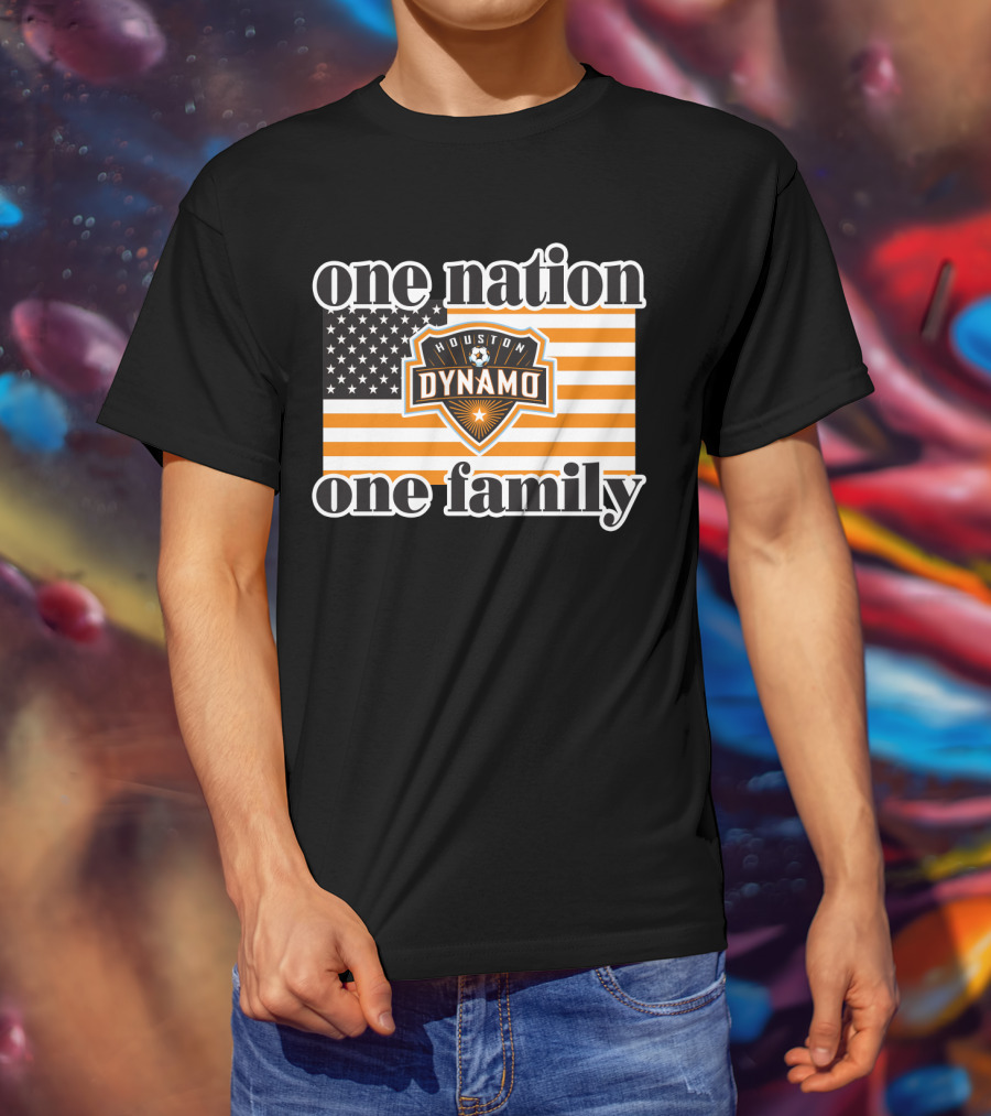 One Nation One Family Houston Dynamo American Flag T-Shirt