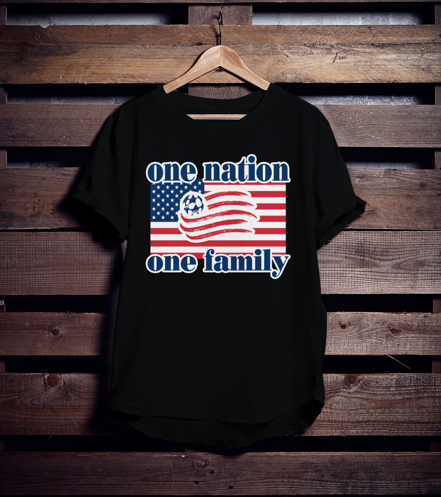 One Nation One Family New England Revolution Soccer Flag T-Shirt
