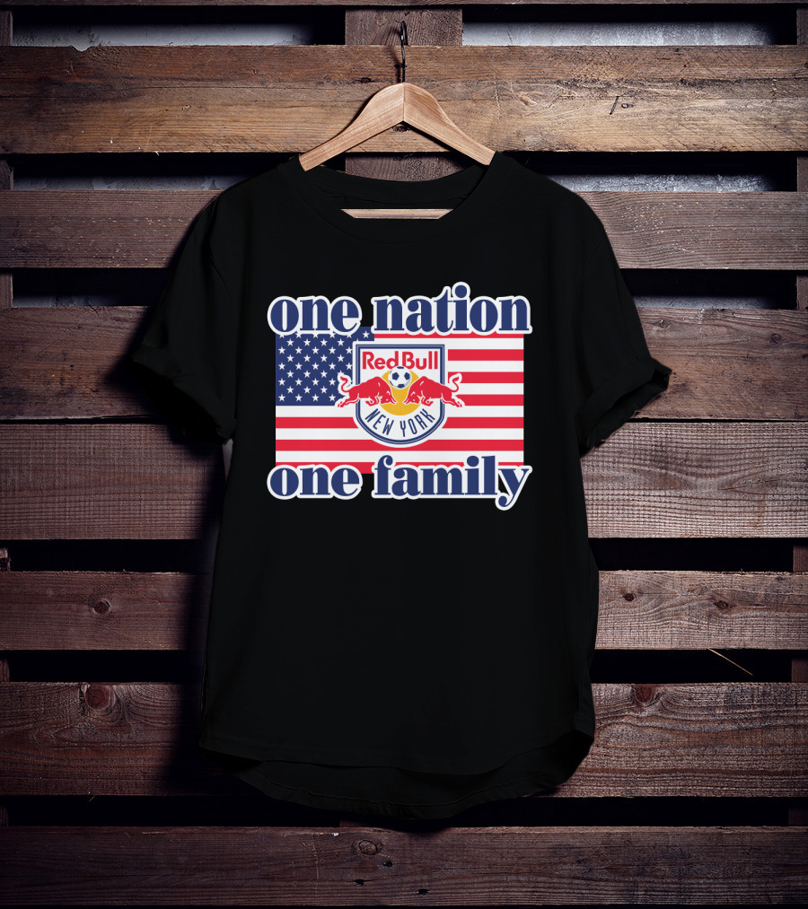 One Nation One Family Red Bull New York Us Flag T-Shirt