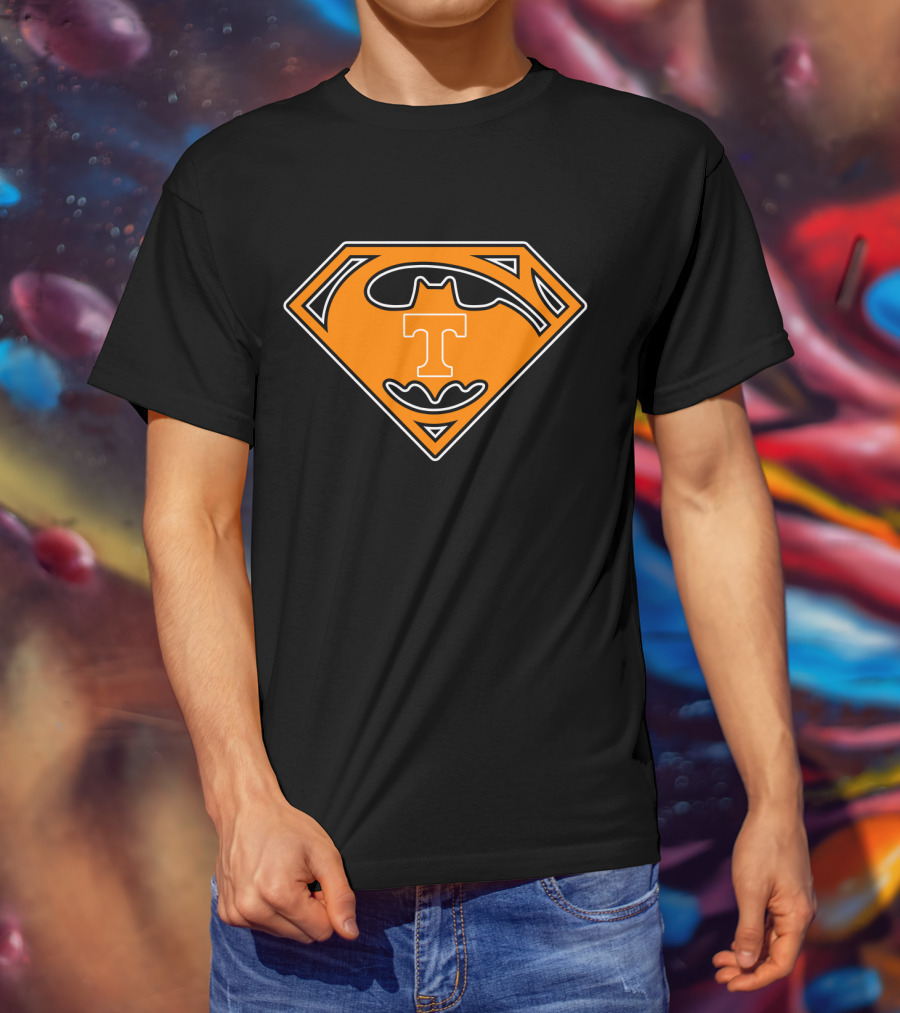 Tennessee Volunteers Superman Batman Logo Mashup T-Shirt