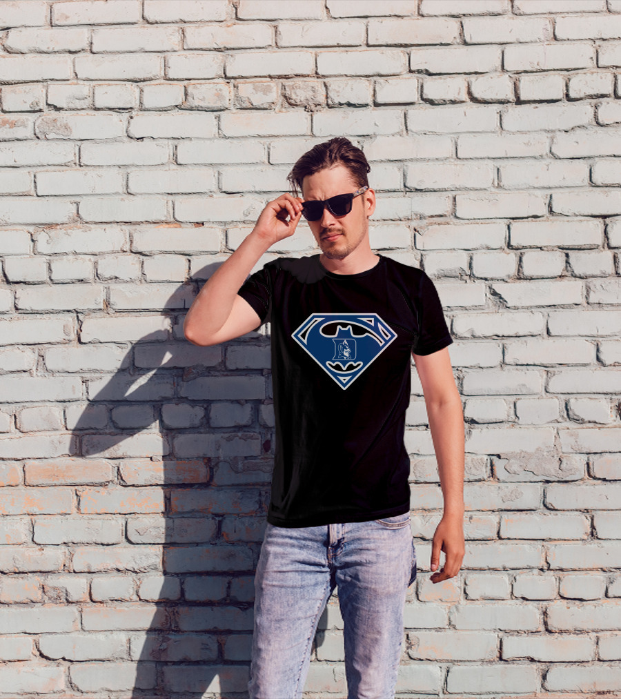 Duke Blue Devils Batman Superman Logo Fusion T-Shirt