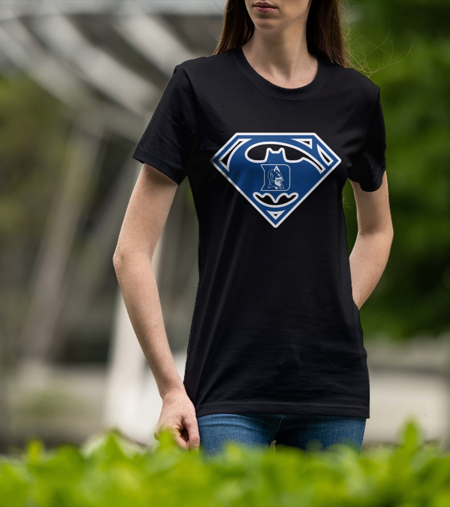 Duke Blue Devils Batman Superman Logo Fusion T-Shirt