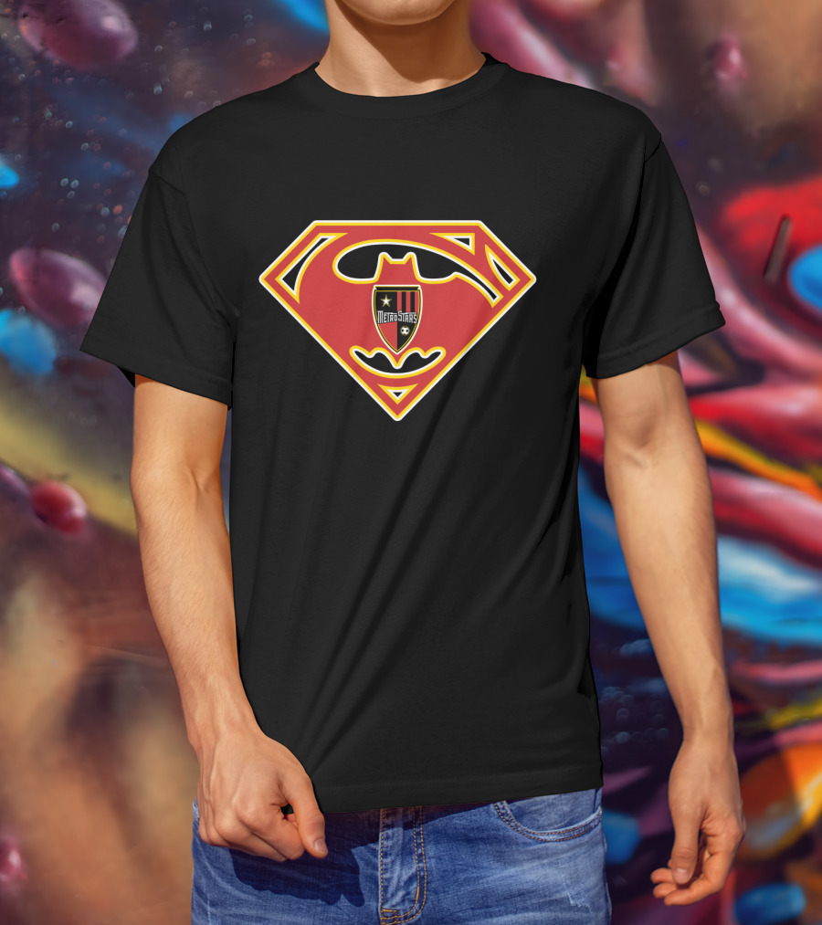 Metrostars 118 Logo Superman Batman Crossover Symbol T-Shirt