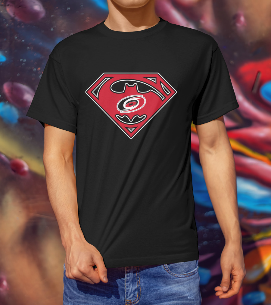 Bat Symbol Carolina Hurricanes Logo Superhero T-Shirt