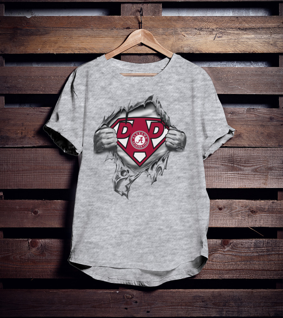 Alabama Crimson Tide Dad Superhero Symbol T-Shirt