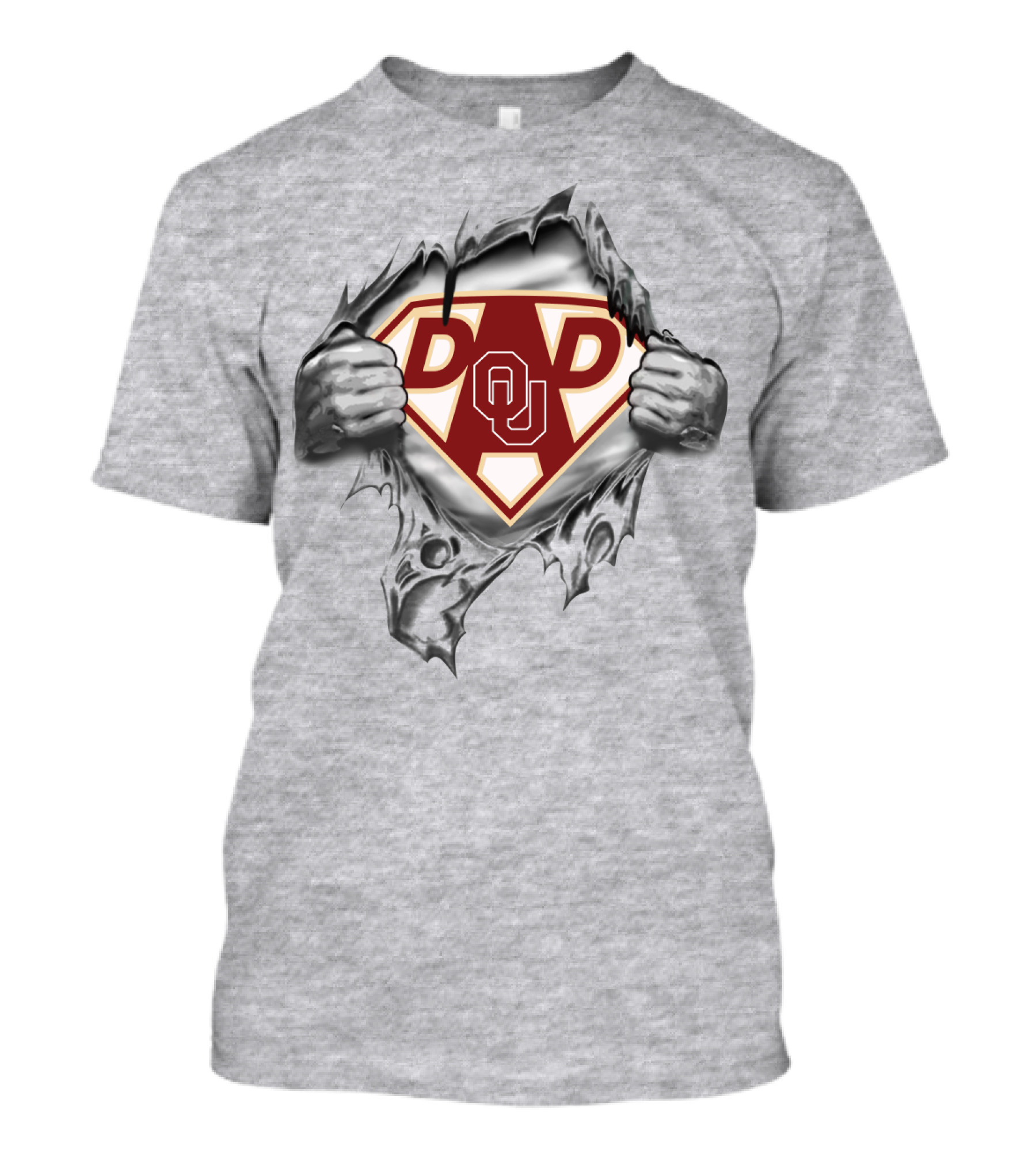 Ou Dad Superhero Logo Peeling T-Shirt