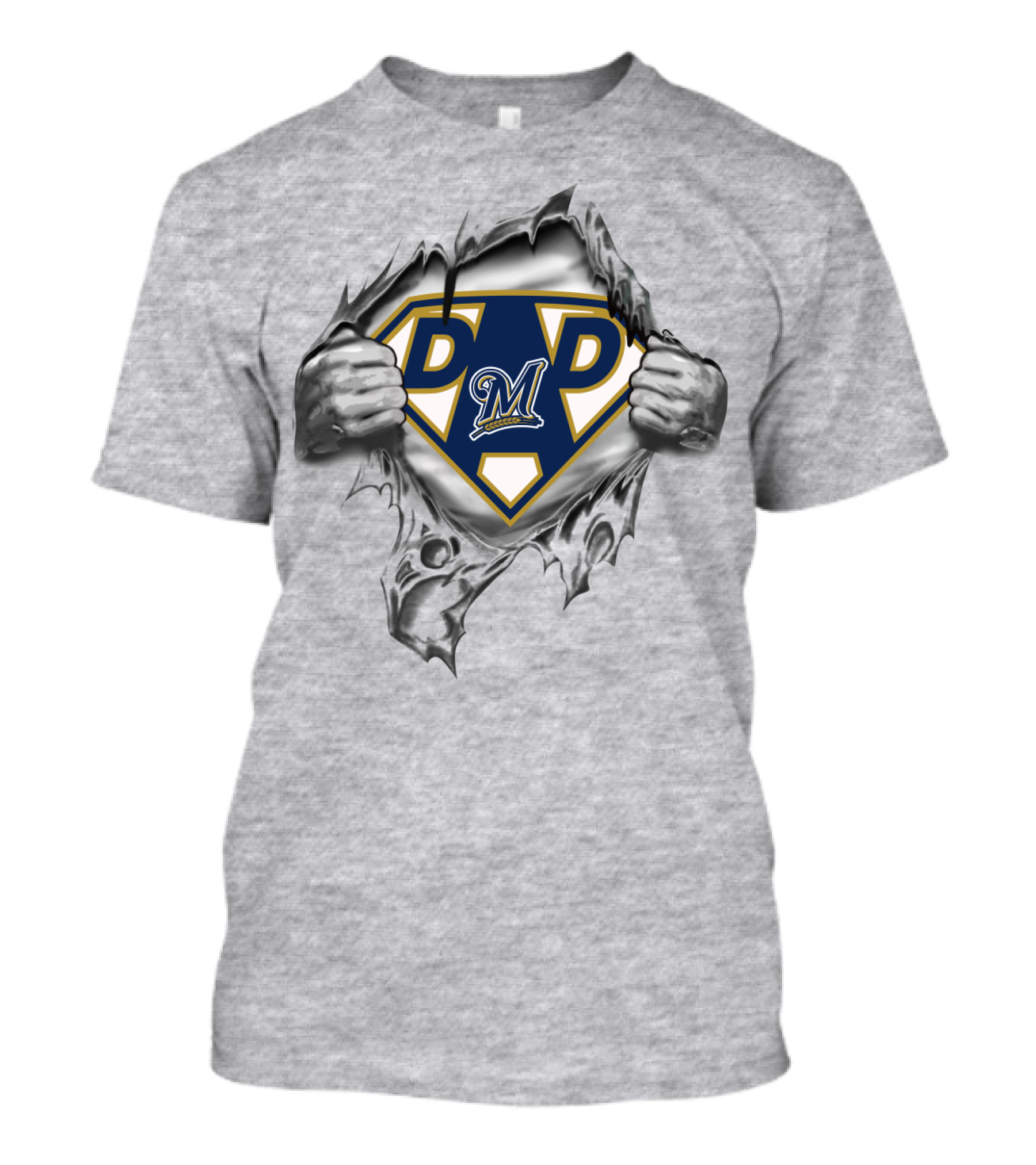 Milwaukee Baseball Dad Superhero T-Shirt